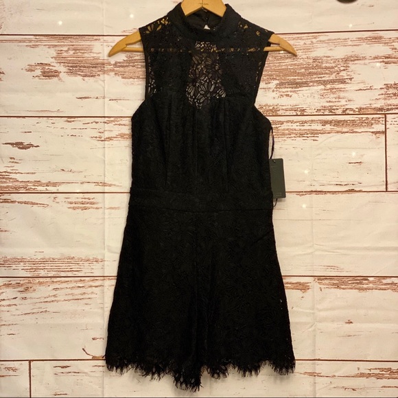 Guess Kylie Black Lace Romper Black Size XS - Picture 5 of 8